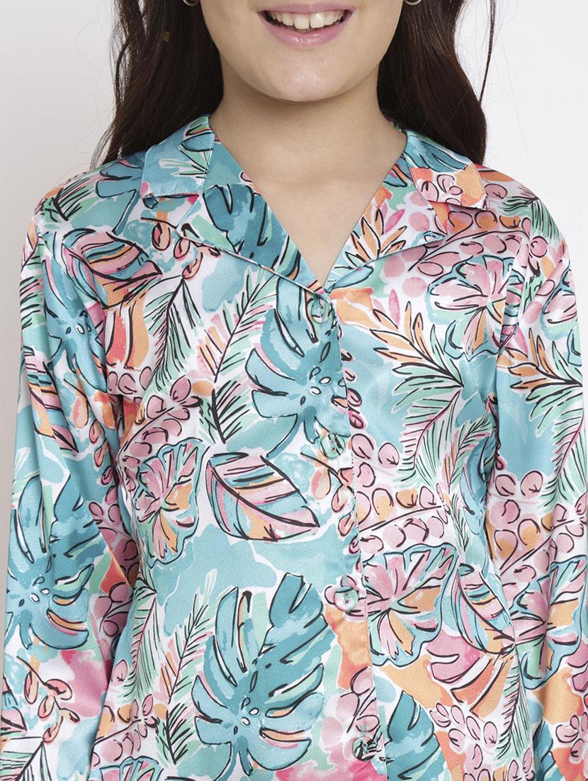 blue printed top pants set - 20117349 - Standard Image - 5