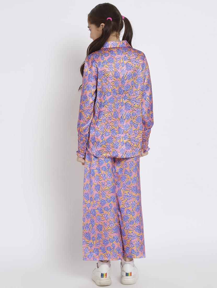 pink printed top pants set - 20117353 - Standard Image - 3
