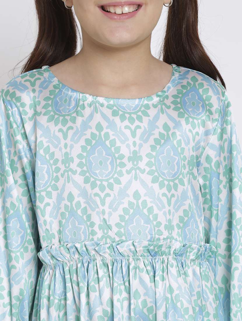 blue printed top pants set - 20117365 -  Standard Image - 5