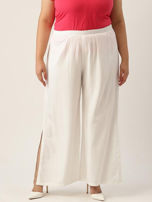 white solids regular plazzo - 20120413 - Standard Image - 0