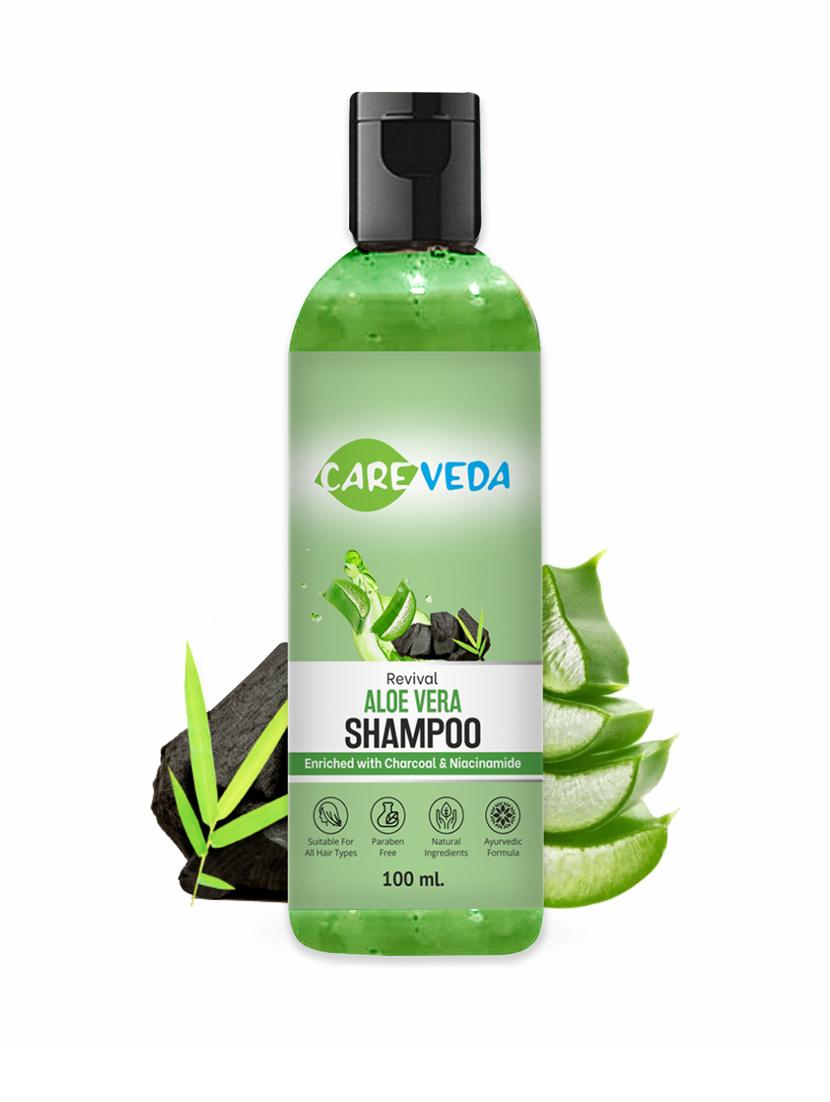careveda revival aloe vera shampoo, enriched with charcoal & nicinamide, for all hair types 100 ml - 20120499 -  Zoom Image - 0