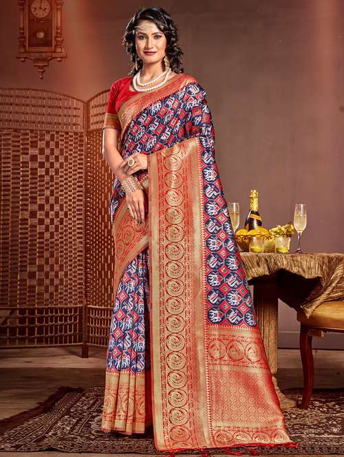 women's self design blue colored saree with blouse - 20122088 - Standard Image - 0