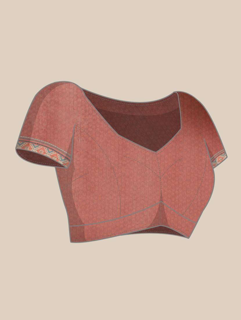 women's ajrakh brown colored saree with blouse - 20122918 -  Standard Image - 3