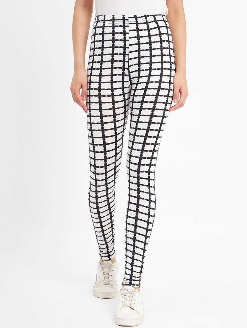 white printed legging