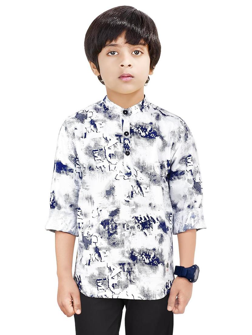 boys printed short kurta - 20124158 -  Zoom Image - 0