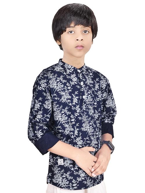 boys printed short kurta - 20124160 - Standard Image - 0