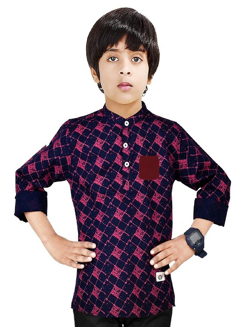 boys printed cotton kurta - 20124176 - Zoom Image - 0