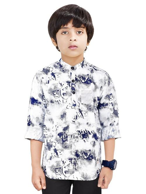 boys printed cotton kurta - 20124197 -  Standard Image - 0