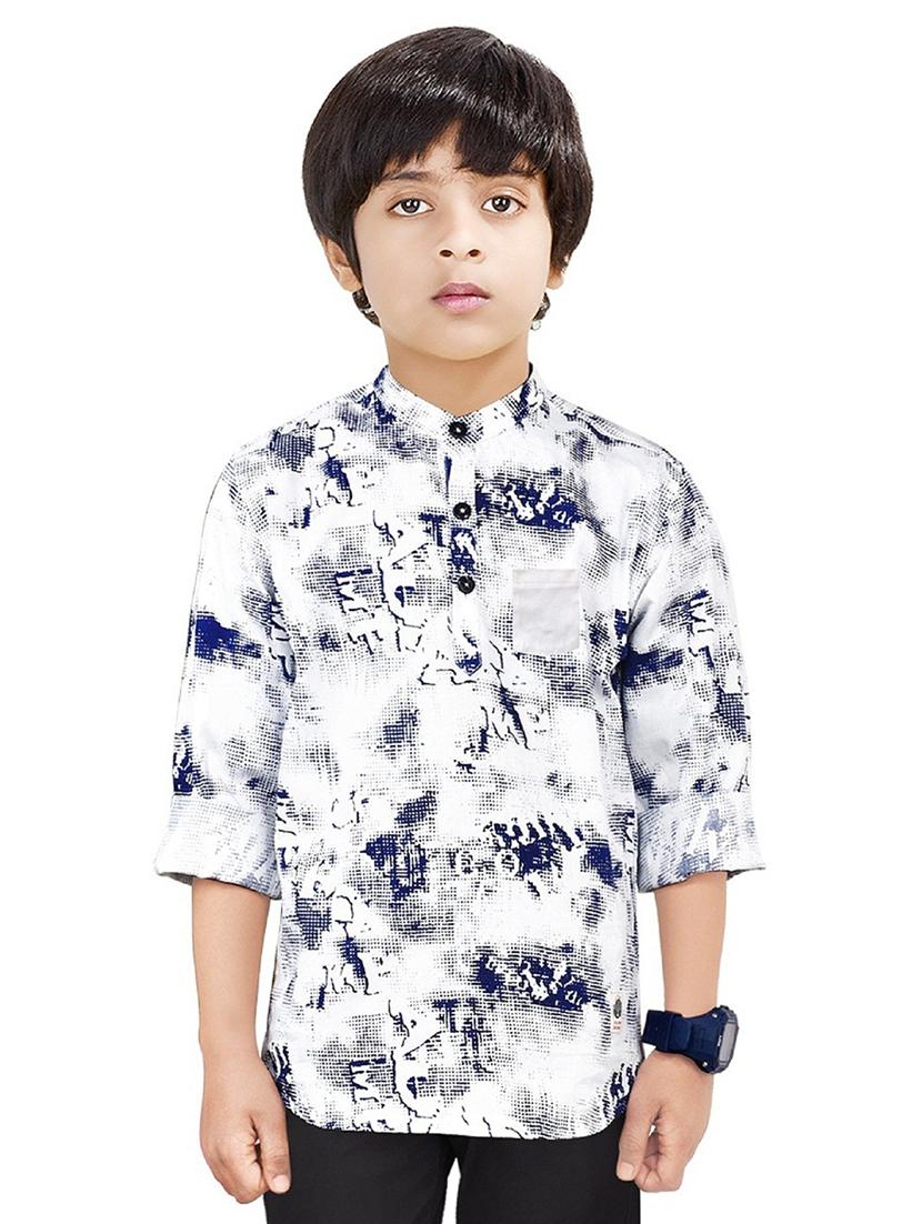 boys printed cotton kurta - 20124197 -  Zoom Image - 0