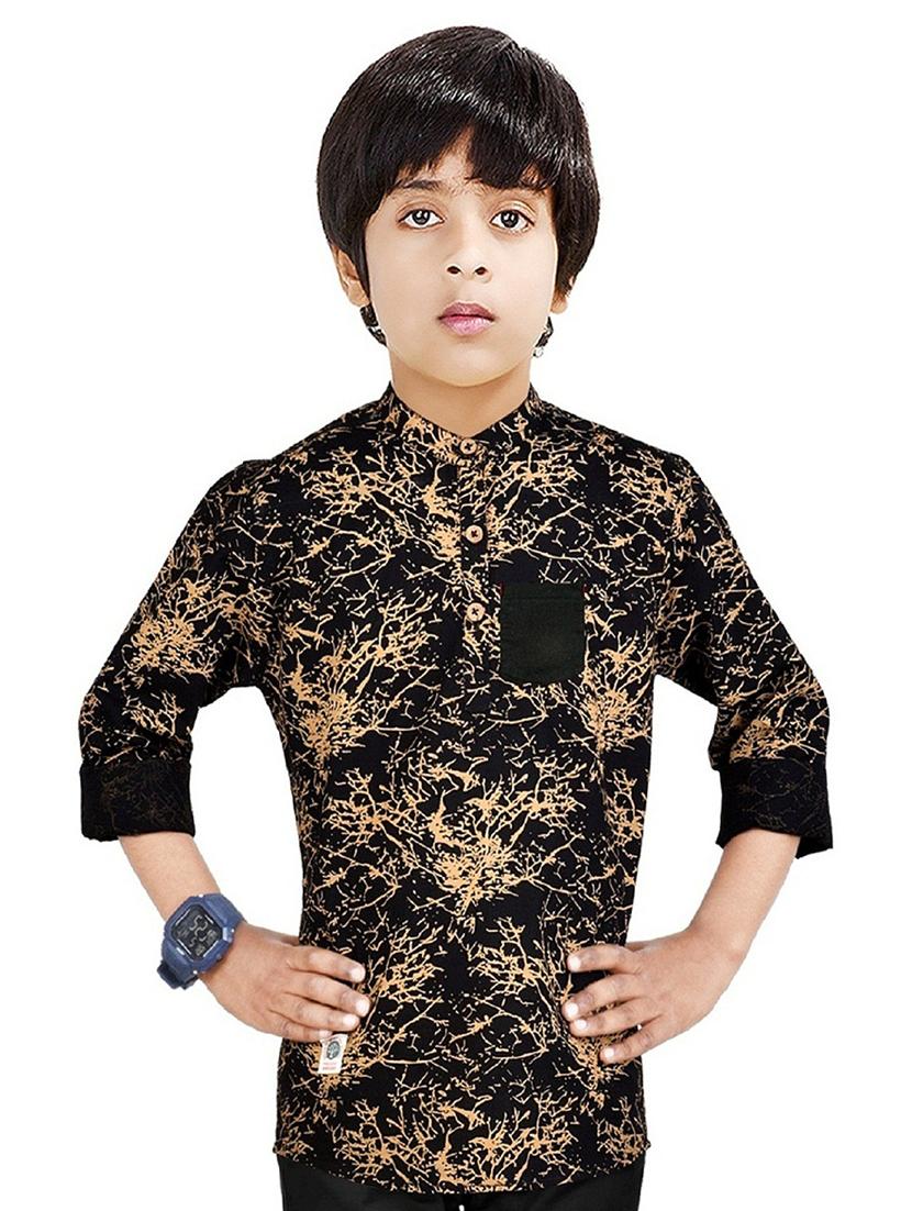 boys printed cotton kurta - 20124225 - Zoom Image - 0
