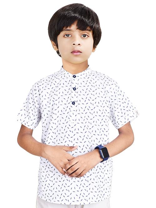 boys printed cotton kurta - 20124276 - Standard Image - 0