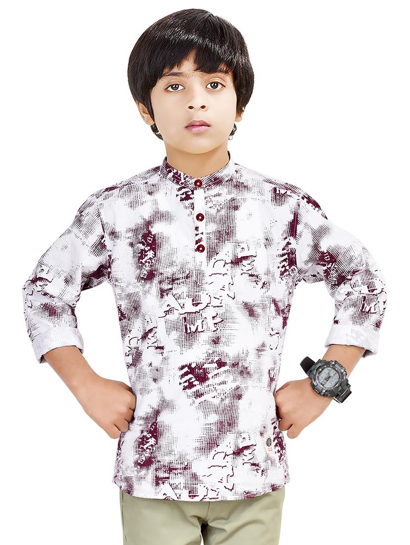 boys printed cotton kurta - 20124293 -  Zoom Image - 0