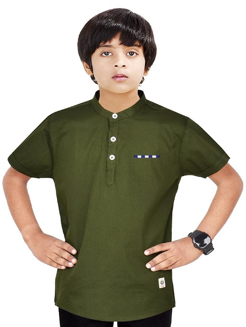 boys self design cotton kurta - 20124299 -  Zoom Image - 0