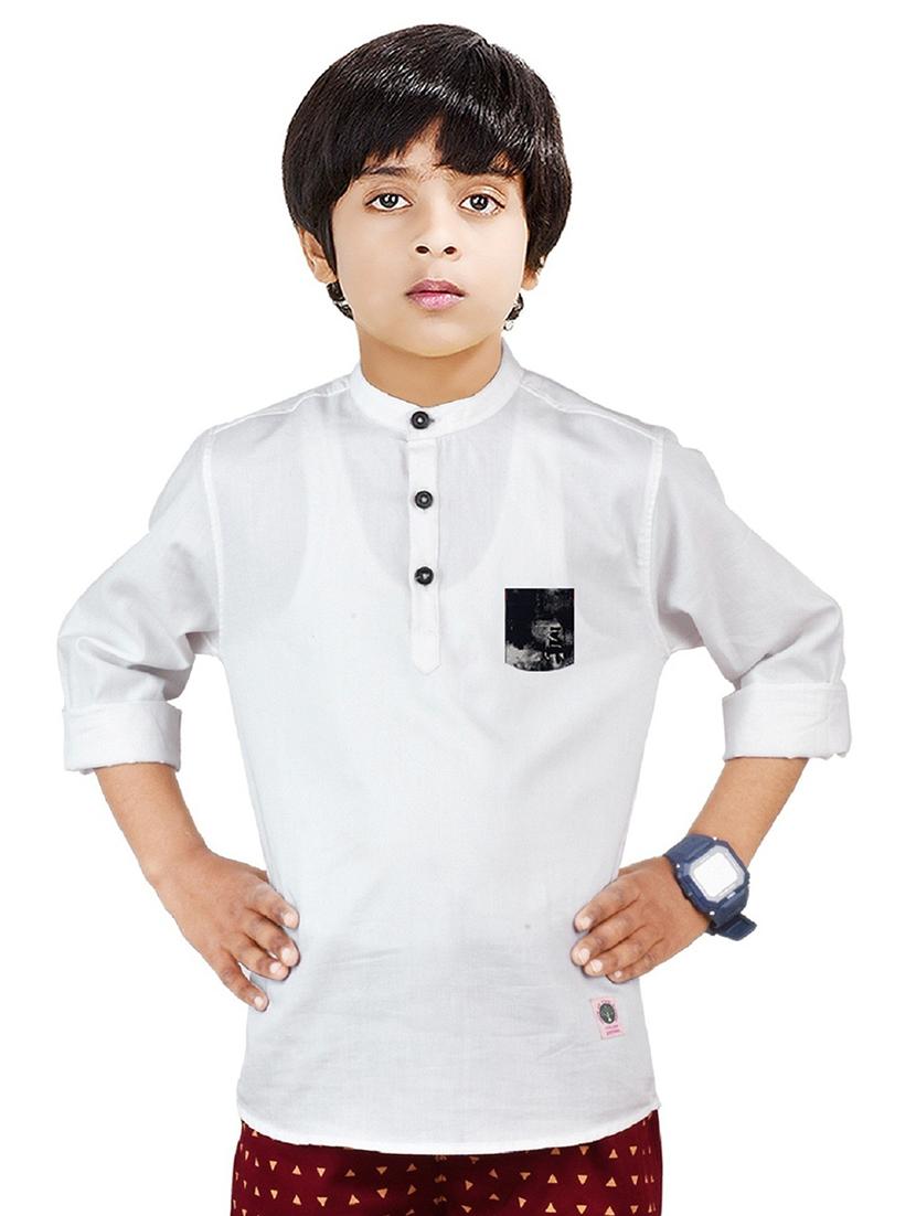 boys self design cotton kurta - 20124348 - Zoom Image - 0
