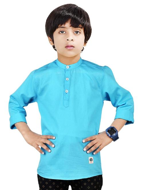 boys solid cotton short kurta - 20124691 -  Standard Image - 0
