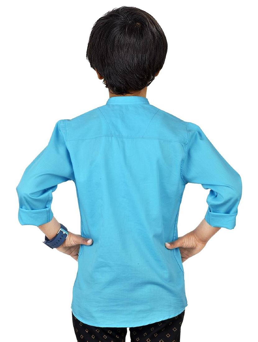 boys solid cotton short kurta - 20124691 - Standard Image - 3