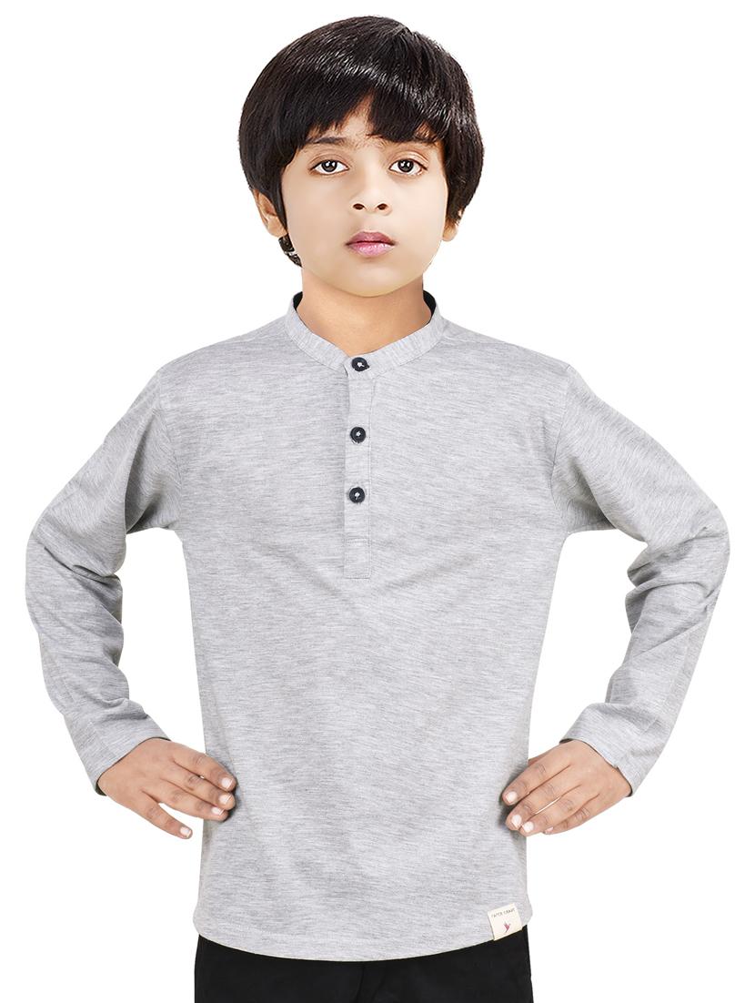 boys solid cotton short kurta - 20124711 -  Zoom Image - 0
