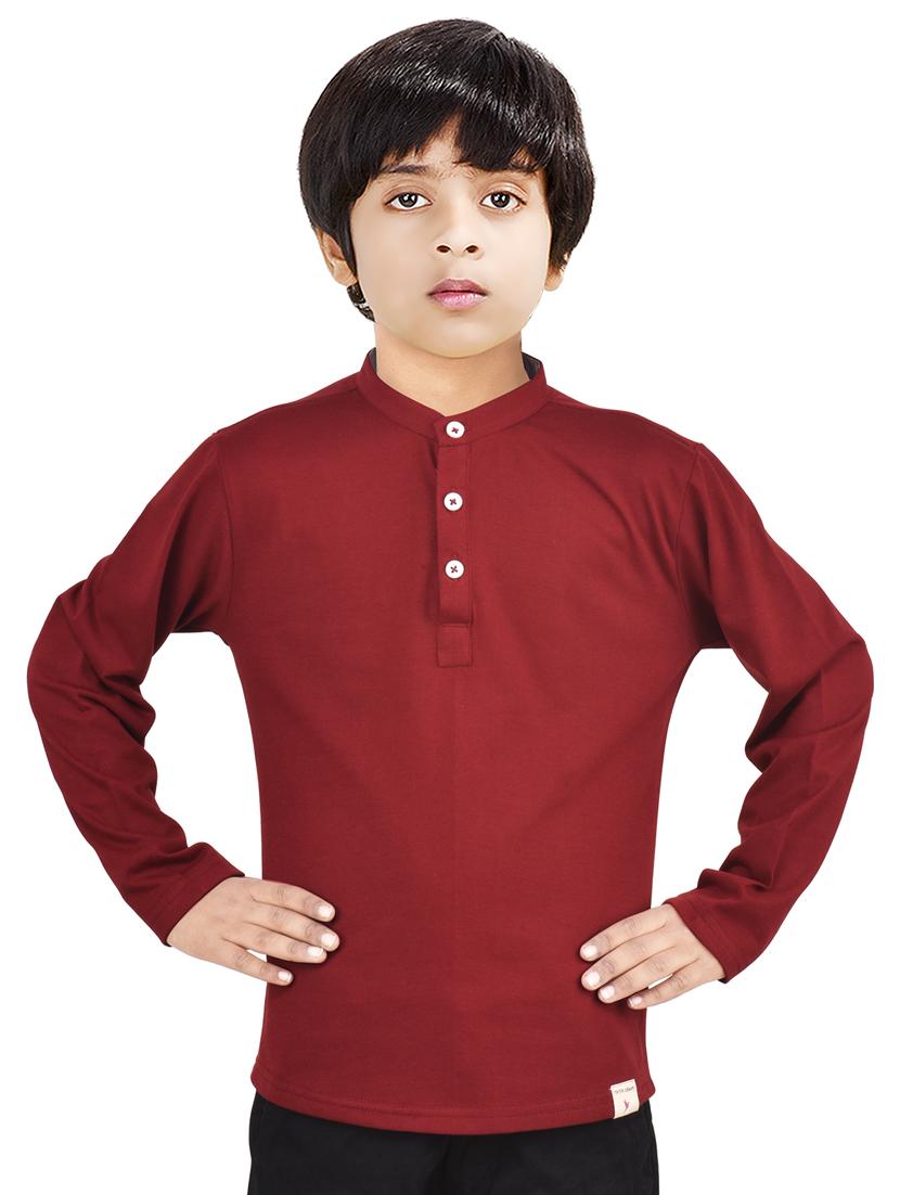 boys solid cotton short kurta - 20124712 - Zoom Image - 0