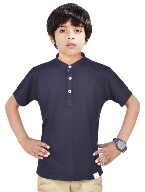 boys solid cotton short kurta - 20124724 -  Standard Image - 0