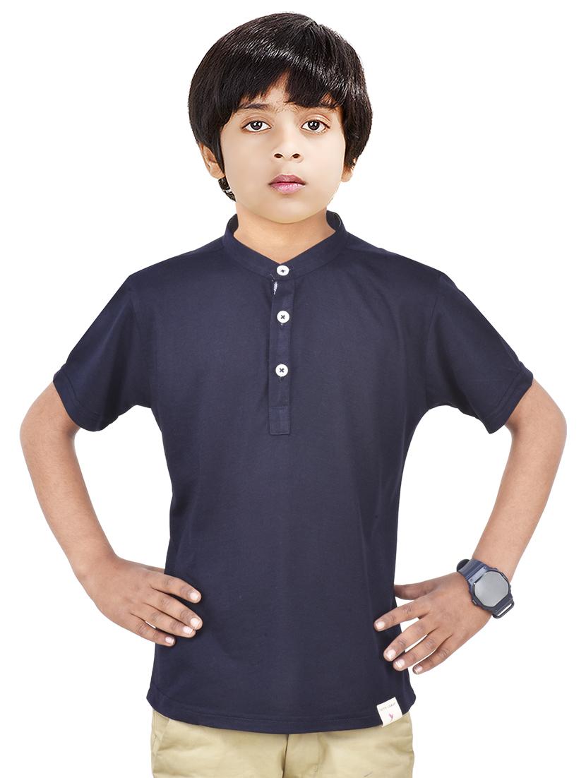boys solid cotton short kurta - 20124724 -  Zoom Image - 0