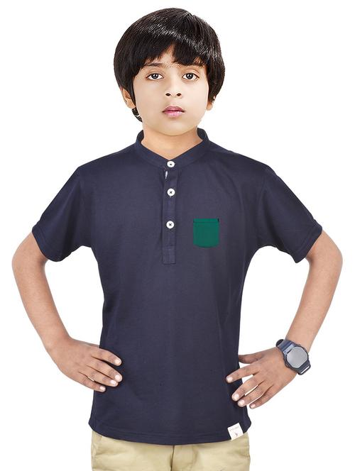 boys solid cotton short kurta - 20124737 - Standard Image - 0