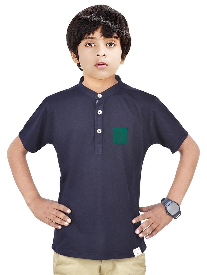 boys solid cotton short kurta - 20124737 - Zoom Image - 0