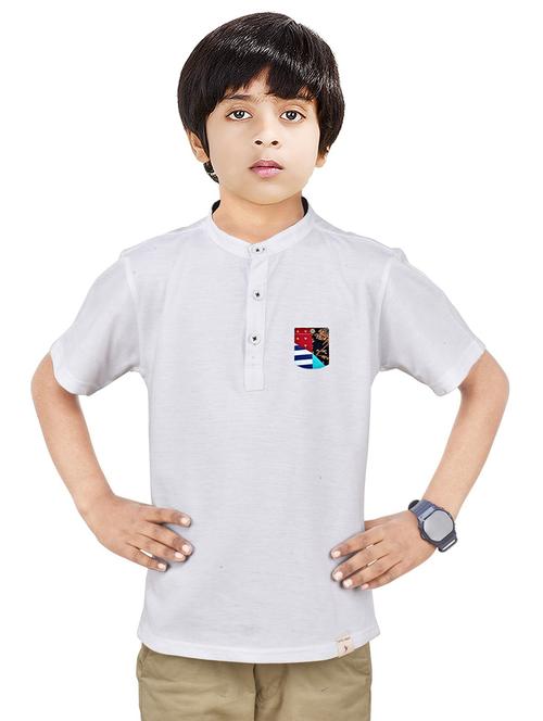 boys solid cotton short kurta - 20124738 -  Standard Image - 0