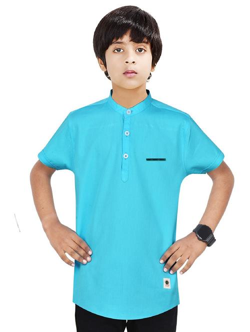 boys solid cotton short kurta - 20124816 -  Standard Image - 0