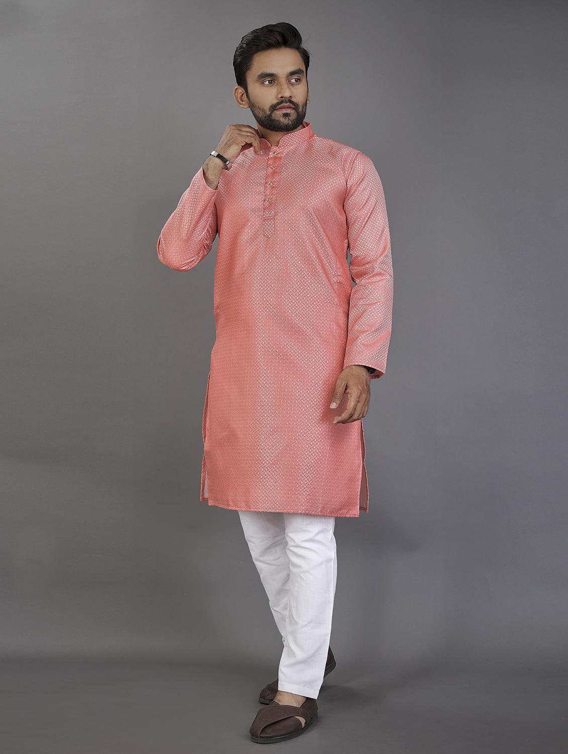 men's self design kurta pyjama set - 20124958 - Zoom Image - 0