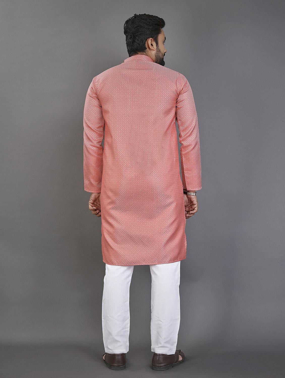 men's self design kurta pyjama set - 20124958 - Standard Image - 3