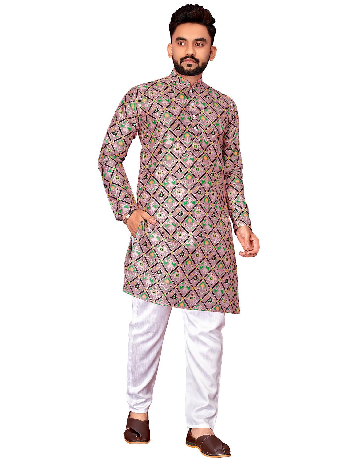 men's printed kurta pyjama set - 20125071 - Zoom Image - 0