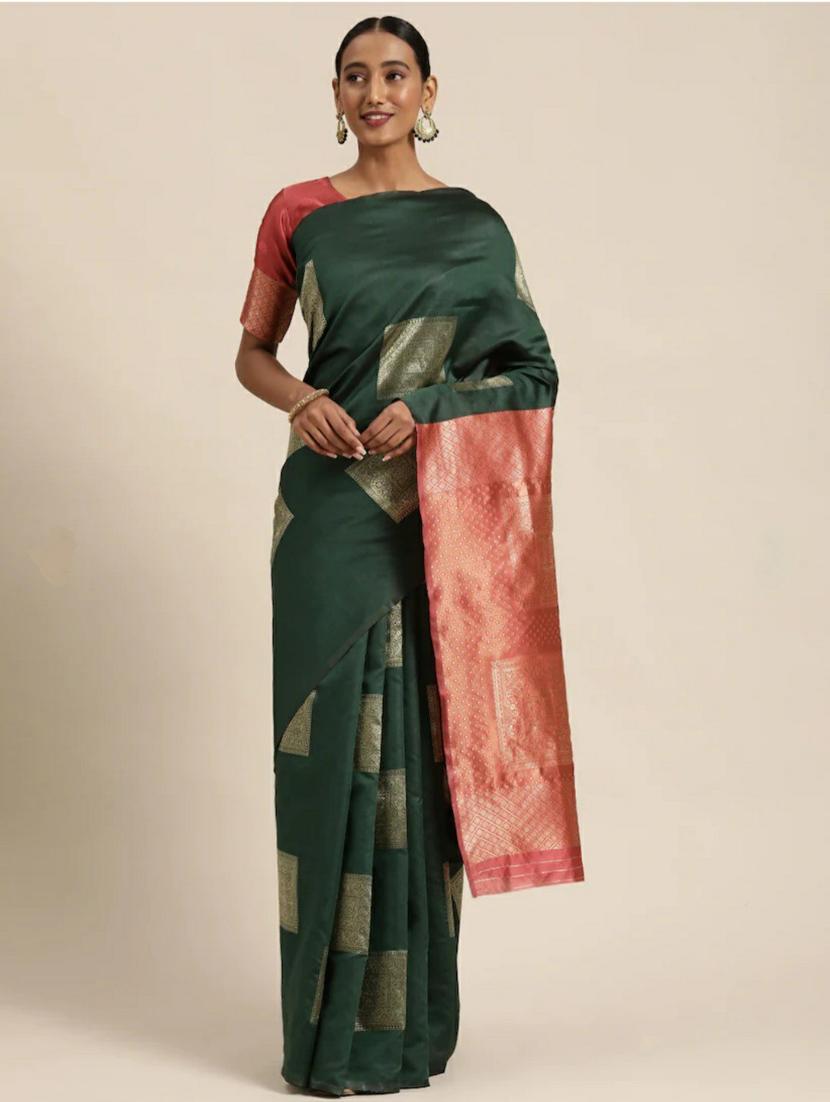 self design woven saree with blouse - 20125227 -  Zoom Image - 0