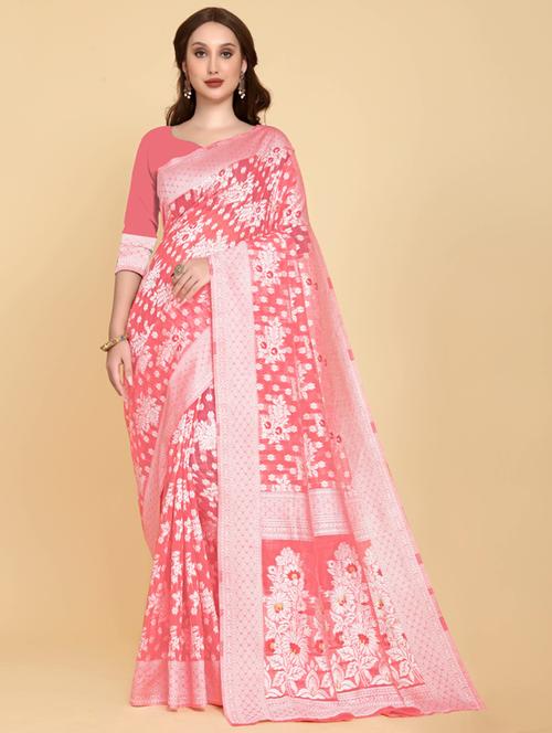 self design woven saree with blouse - 20125250 - Standard Image - 0