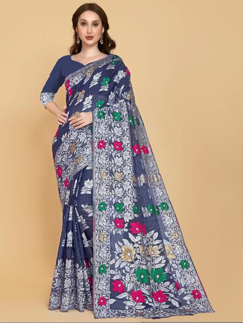 self design woven saree with blouse - 20125251 -  Standard Image - 0