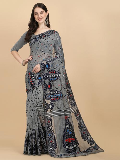 self design woven saree with blouse - 20125271 - Standard Image - 0