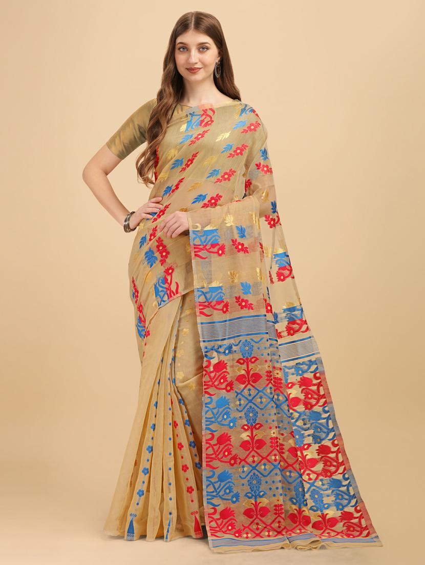 self design woven saree with blouse - 20125283 - Zoom Image - 0