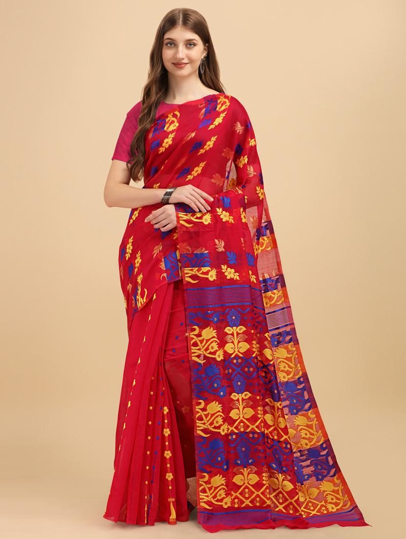 pink silk printed saree with blouse - 20125285 -  Zoom Image - 0