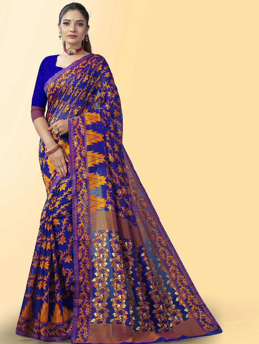self design woven saree with blouse - 20125329 -  Zoom Image - 0