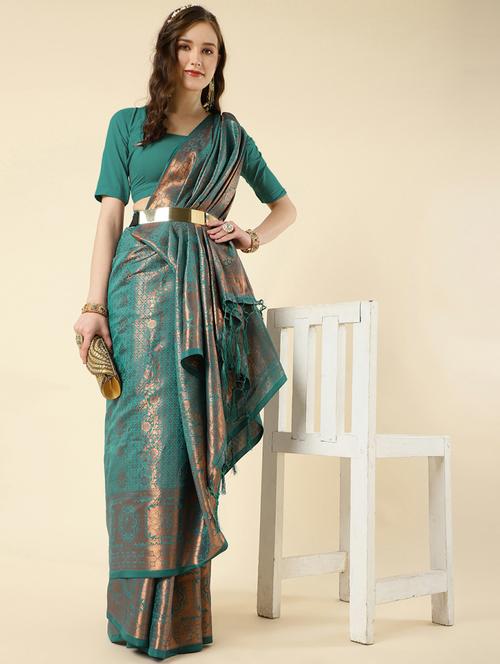 self design woven saree with blouse - 20125382 -  Standard Image - 0