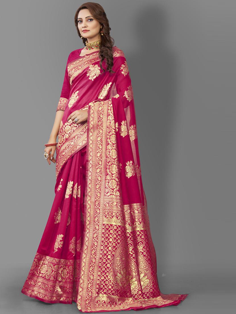 self design woven saree with blouse - 20125445 - Zoom Image - 0