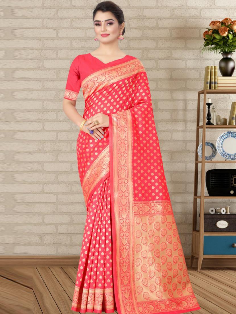 self design woven saree with blouse - 20125466 -  Zoom Image - 0