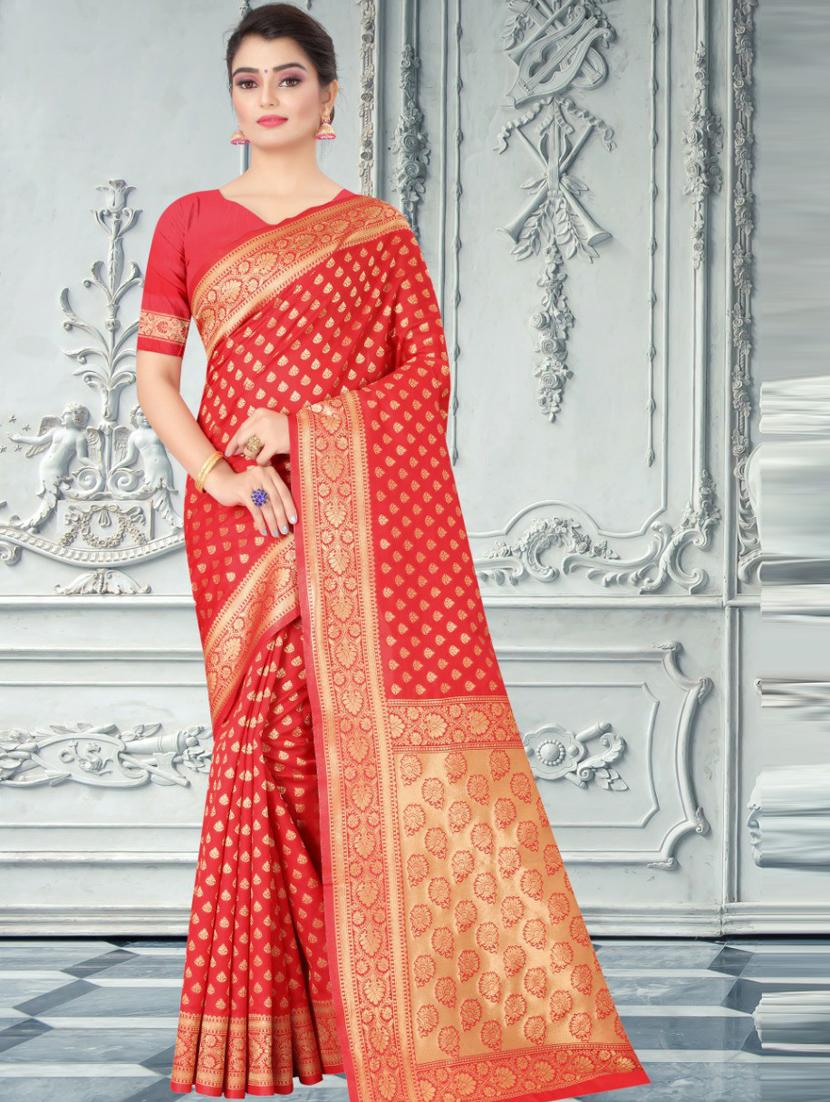 self design woven saree with blouse - 20125471 - Zoom Image - 0