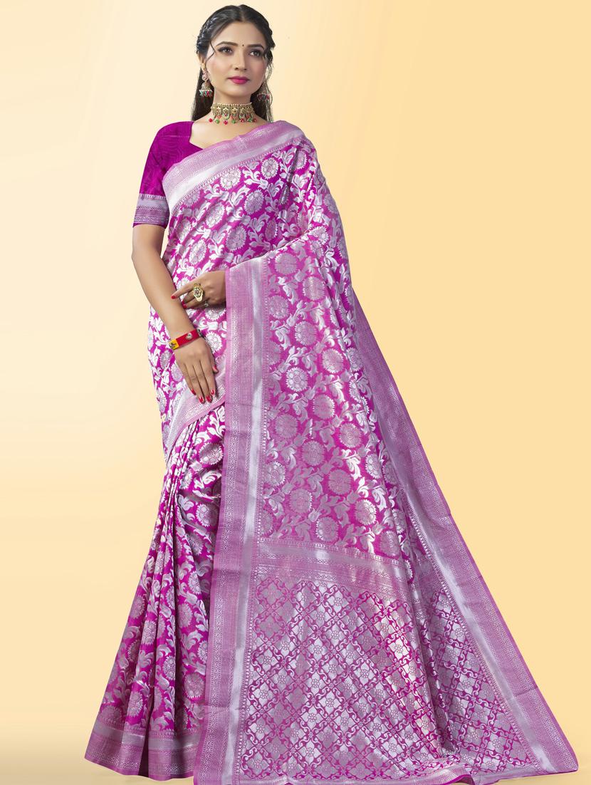 women self design woven saree with blouse - 20125594 - Zoom Image - 0