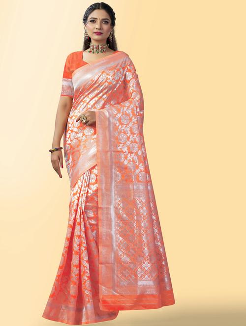 women self design woven saree with blouse - 20125597 - Standard Image - 0