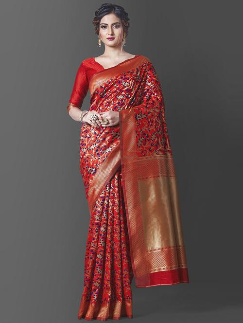 women self design woven saree with blouse - 20125696 - Standard Image - 0