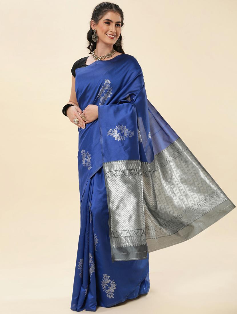 self design banarasi saree with blouse - 20125818 -  Zoom Image - 0