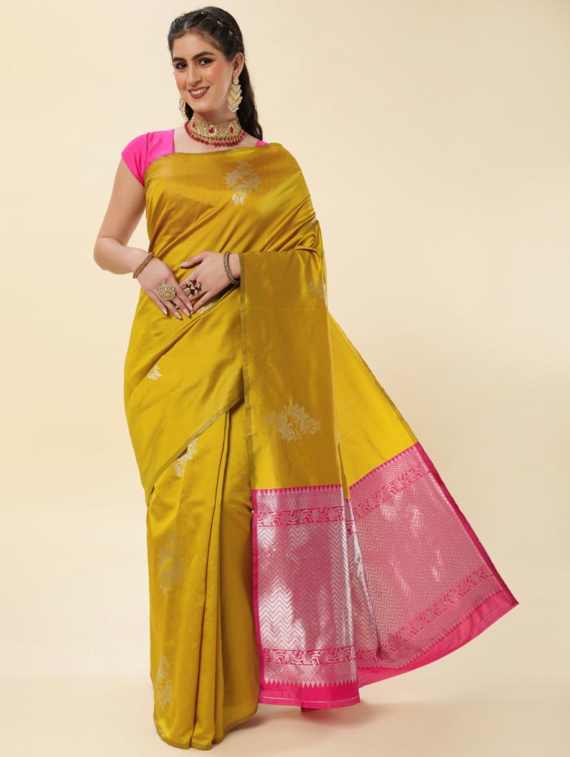 self design banarasi saree with blouse - 20125820 -  Zoom Image - 0
