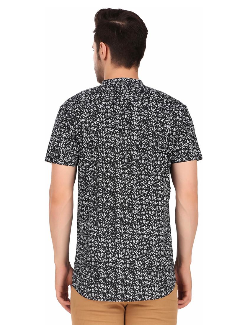 mandarin neck printed regular t-shirt - 20126800 - Standard Image - 3