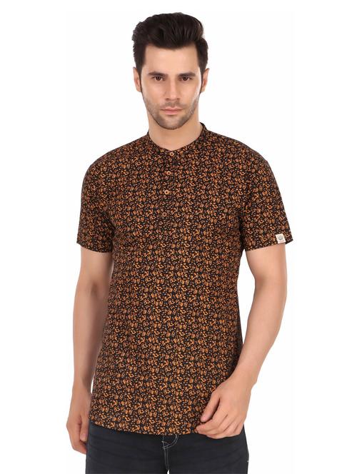men printed short kurta - 20126814 -  Standard Image - 0