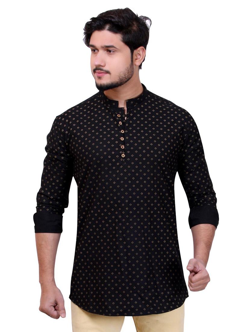 mandarin neck printed short kurta - 20126881 -  Zoom Image - 0